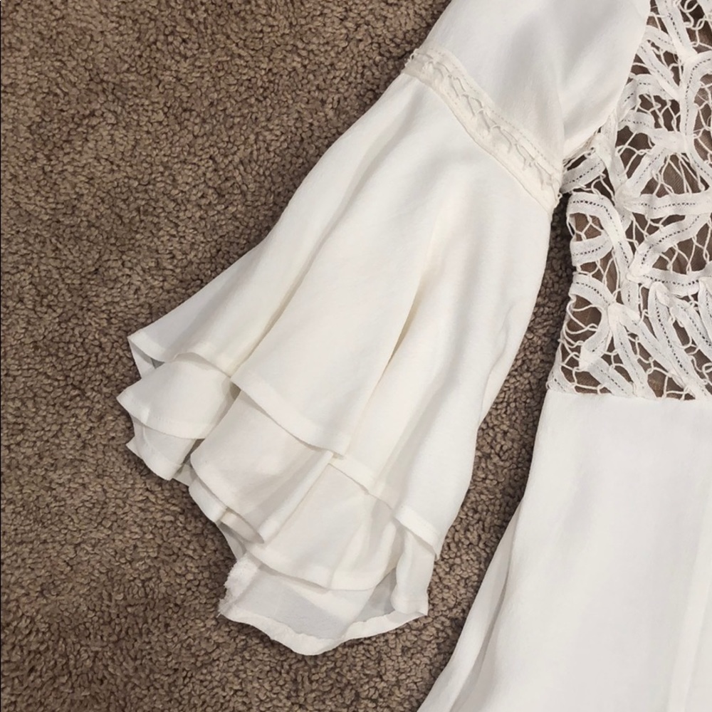 Flurry white dress with brown lace - Picture 4 of 7